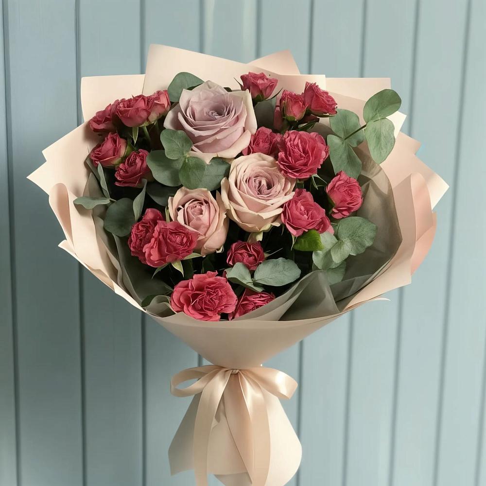 Букет цветов из: Гвоздики и Розы в Синьково