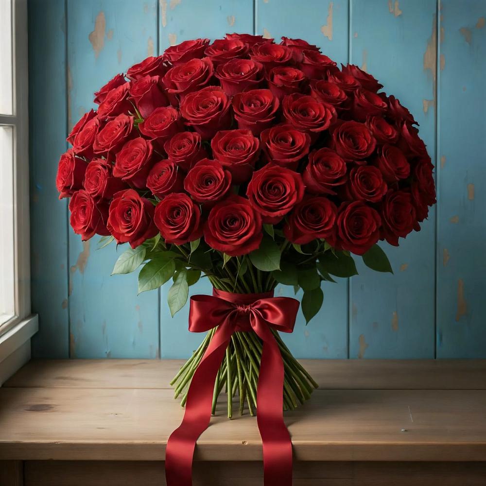 Букет Красные розы Блэк Меджик в Синьково