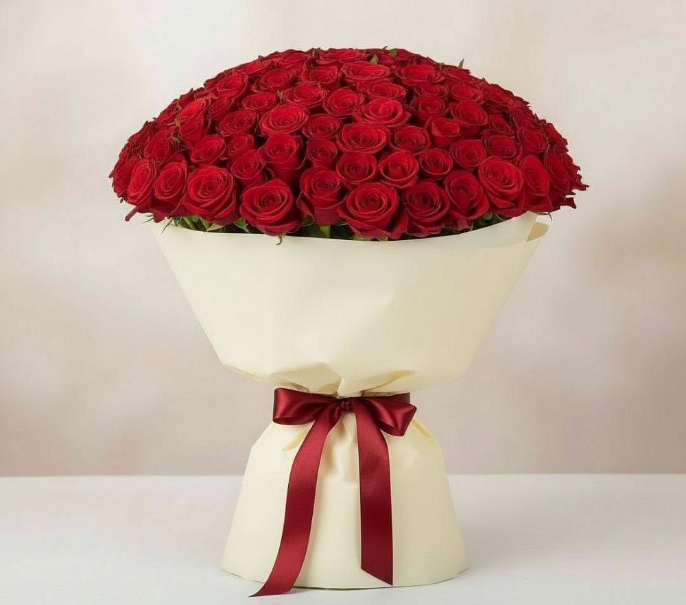 Букет 101 Красная роза Милано в Синьково