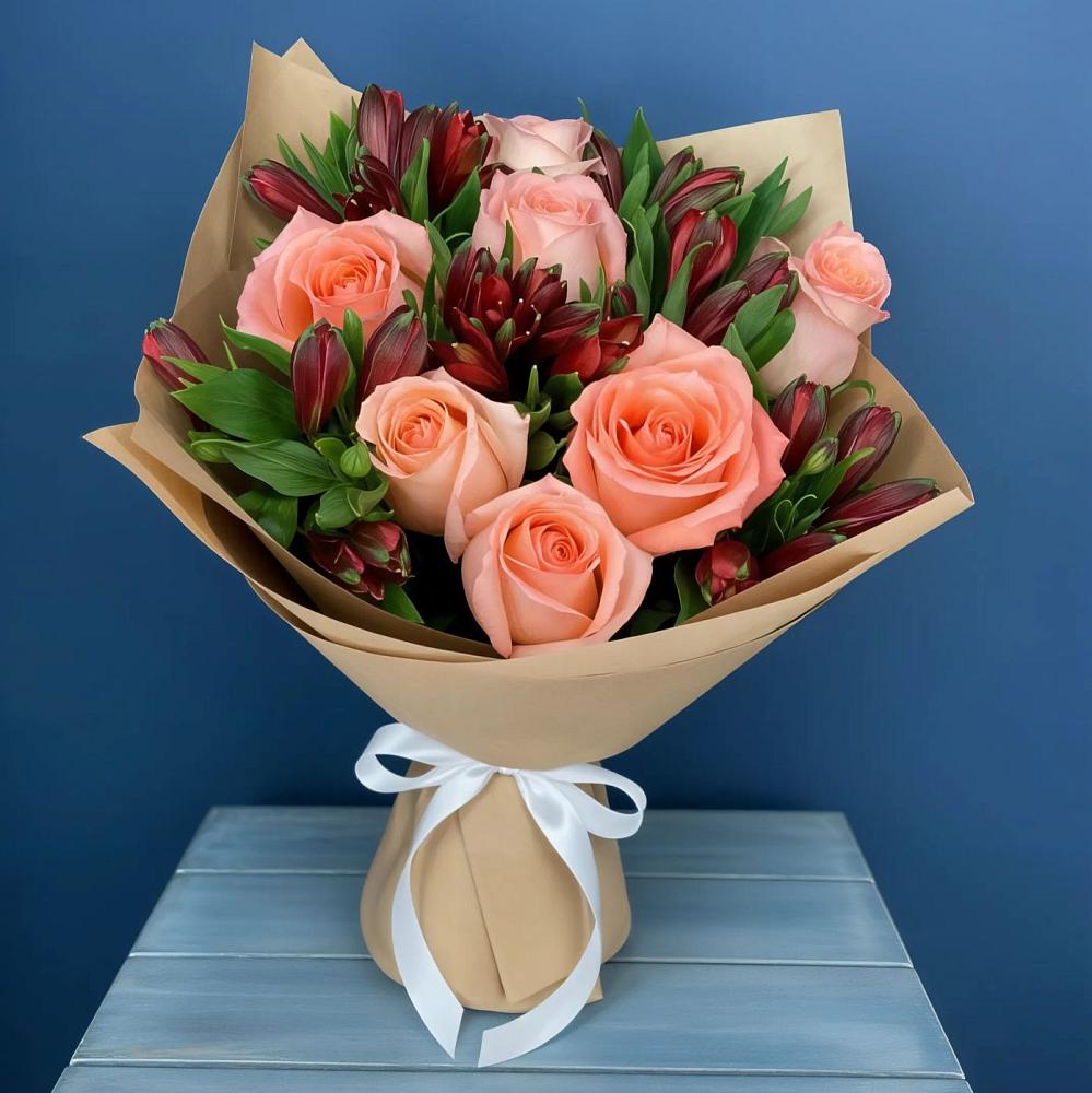 Букет цветов из: Розы и Альстромерии в Синьково