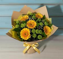 Букет цветов из:  Герберы и Хризантемы в Синьково