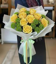 Букет цветов из:  Хризантемы и Розы в Синьково