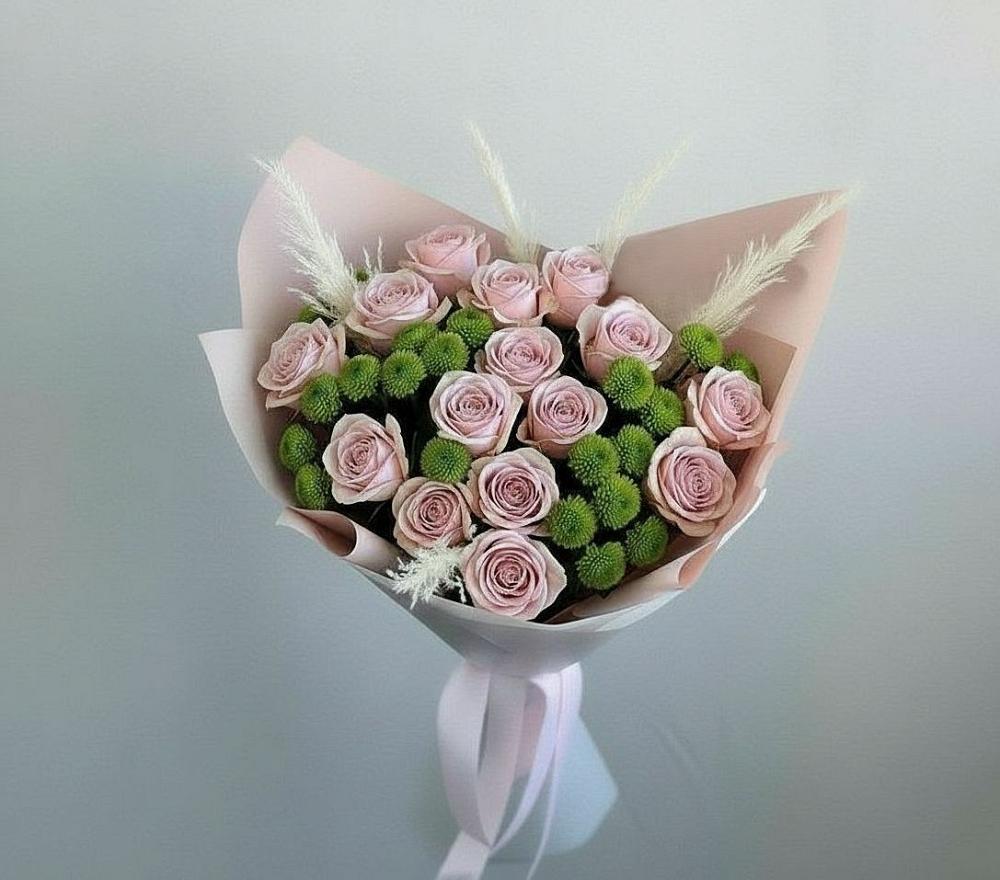 Букет цветов из: Розы и Хризантемы в Синьково
