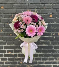 Букет цветов из:  Герберы и Хризантемы в Синьково