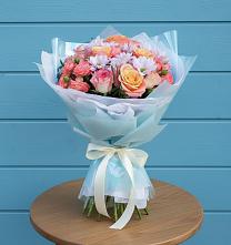 Букет цветов из:  Хризантемы и Розы в Синьково