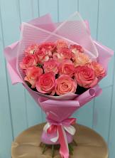 Букет 15 Розовых роз Равель в Синьково